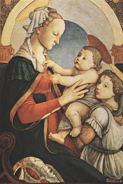 Sandro Botticelli modonna with Child and an Angel (mk36) oil painting picture